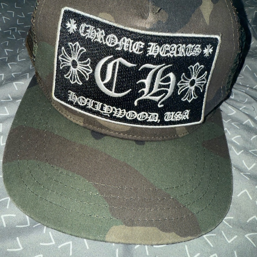 Chrome Hearts Green and Black Hat with Signature Patch